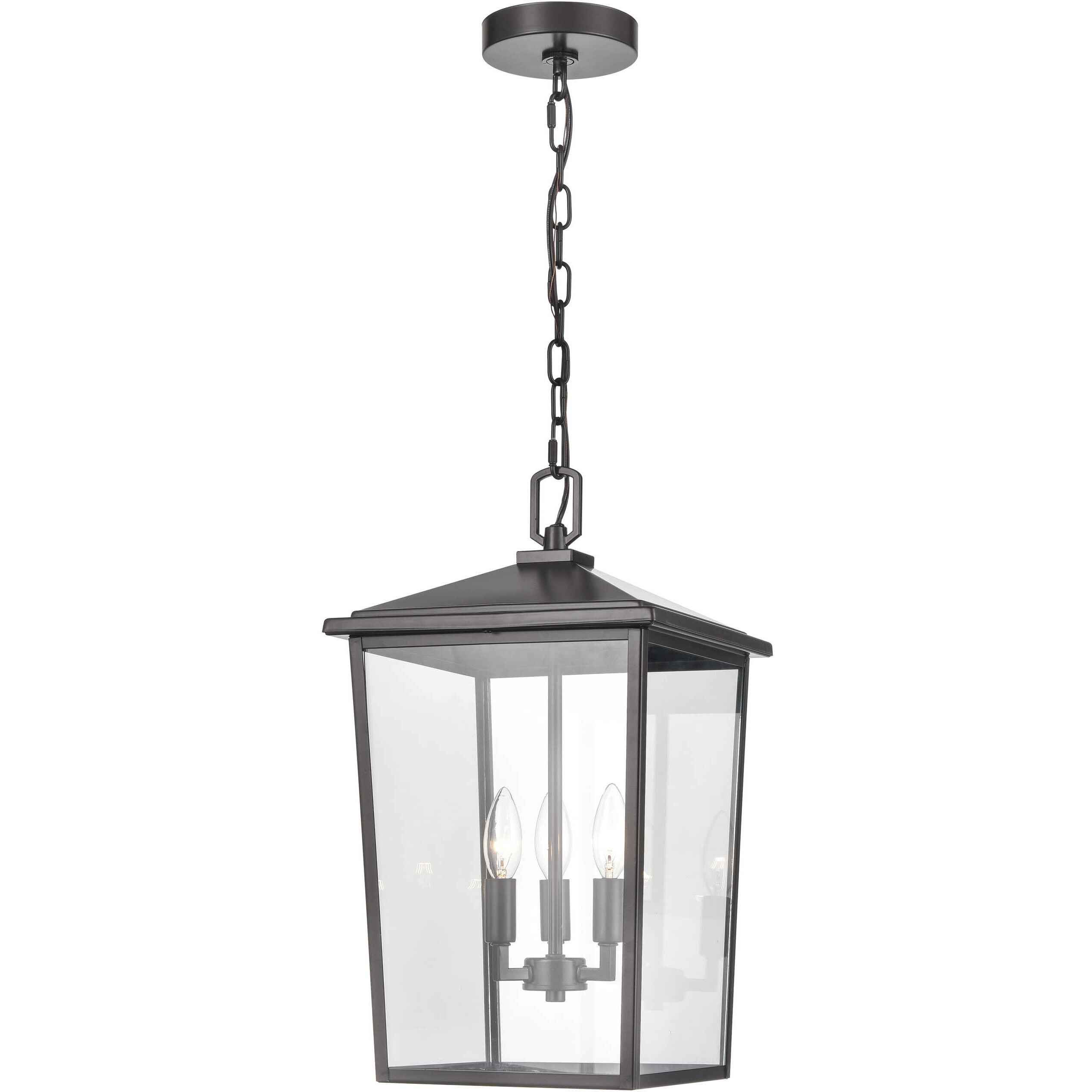 Fetterton 3 Light 11 inch Powder Coated Bronze Outdoor Hanging Lantern